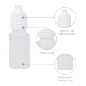 Eldwivz Plastic Eye Dropper Bottle: 50 pcs 10 ml Empty Small Squeeze Bottles For Oil Ear Paint Liquid