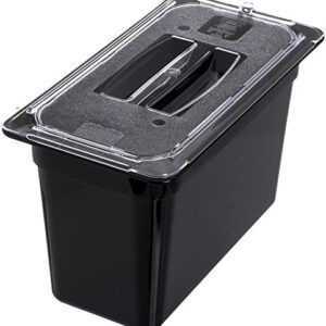 Carlisle FoodService Products Storplus Food Pan, Food Storage Container with Spoonable Corners for Catering, Buffets, Restaurants, Polycarbonate (Pc), 1/3 Size 8 Inches Deep, Black