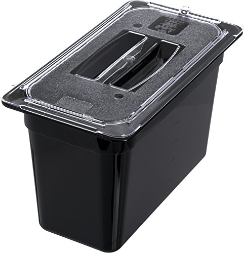 Carlisle FoodService Products Storplus Food Pan, Food Storage Container with Spoonable Corners for Catering, Buffets, Restaurants, Polycarbonate (Pc), 1/3 Size 8 Inches Deep, Black