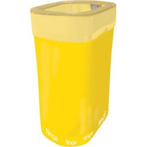 sunshine yellow flings plastic bin - 22 x 15 (pack of 1) - stylish & convenient portable waste solution for events & parties