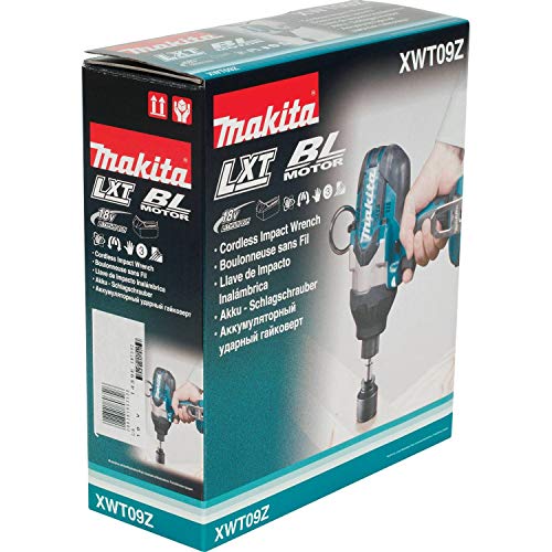 Makita XWT09Z LXT Lithium-Ion Brushless Cordless High Torque Hex Impact Wrench, 18V/7/16"