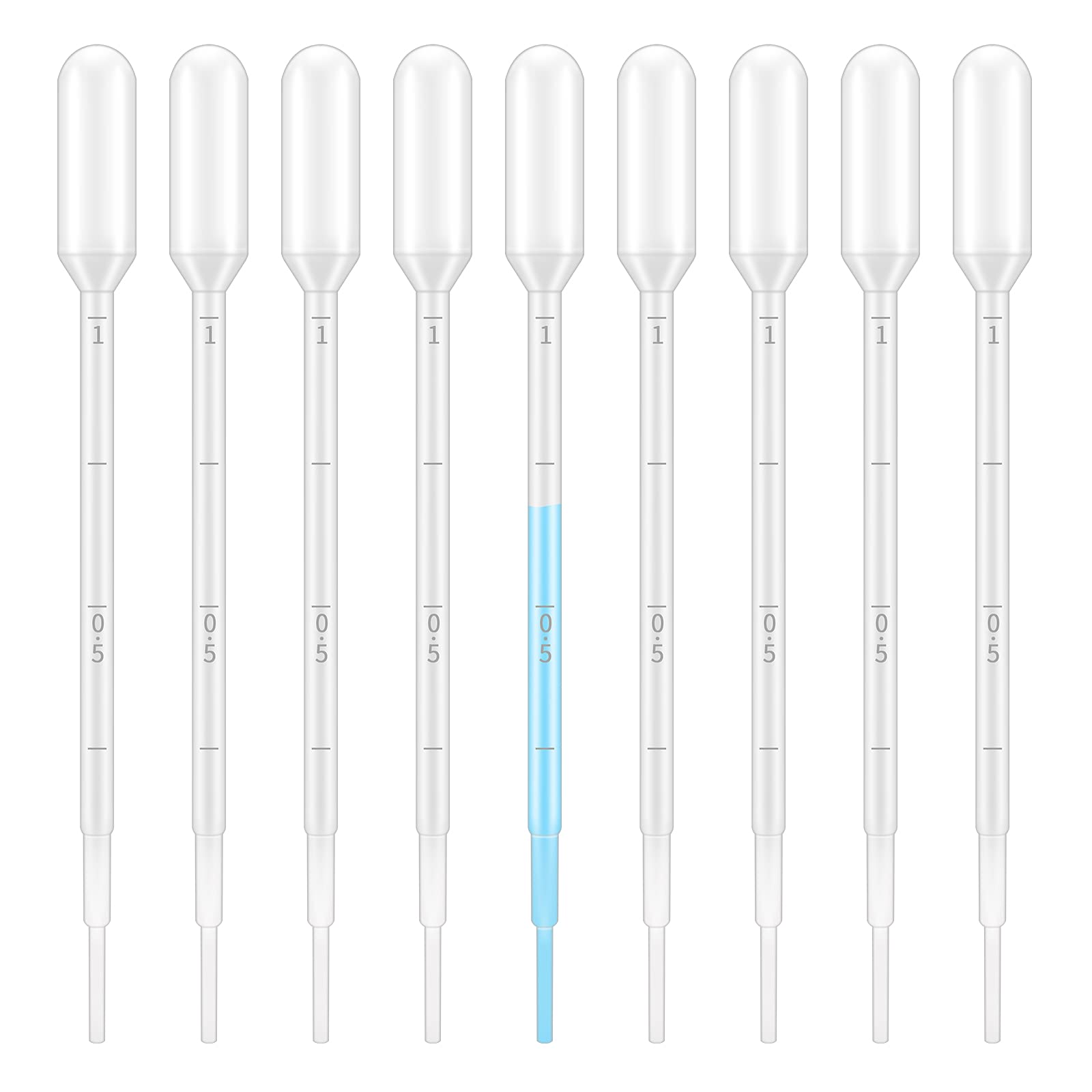 KINGLAKE Plastic Transfer Pipettes 1ml,Essential Oils Pipettes,Gradulated,Pack of 100