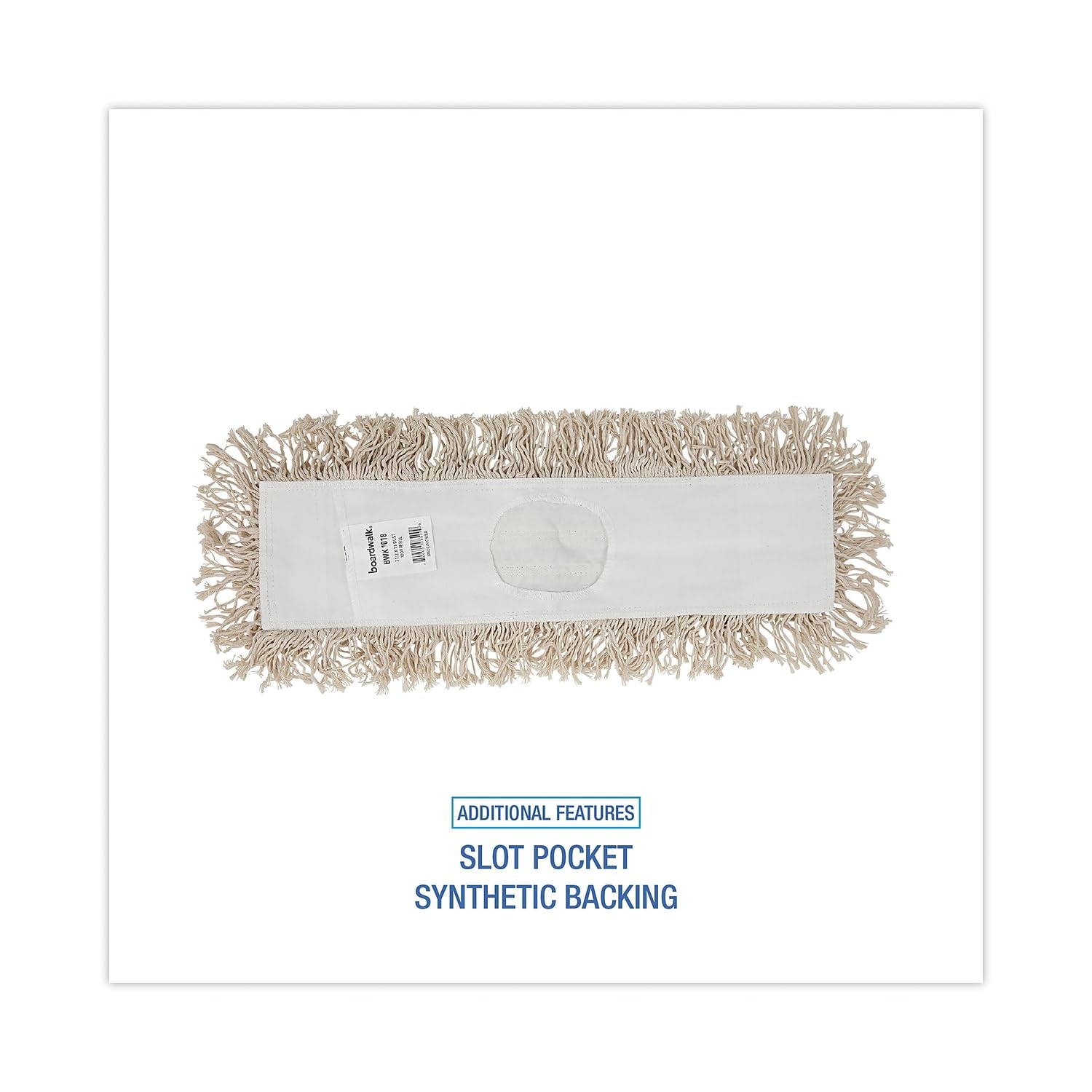 Boardwalk BWK1018 18 in. x 3 in. Cotton Dust Mop Head - White