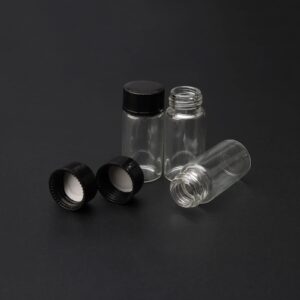 jiuwu 10 Pack Glass Vials，5 Ml Glass Vials with Screw Caps,Small Vials for Essential Oil,1/6 Oz Clear Bottles with Lids,Sample Glass Bottek for Perfume