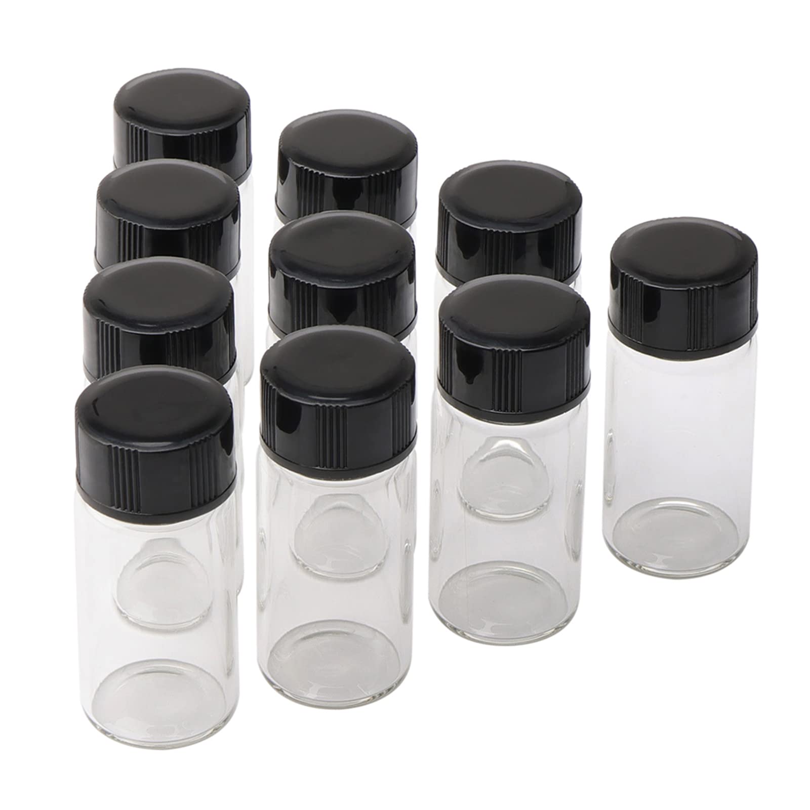 jiuwu 10 Pack Glass Vials，5 Ml Glass Vials with Screw Caps,Small Vials for Essential Oil,1/6 Oz Clear Bottles with Lids,Sample Glass Bottek for Perfume