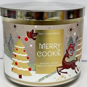 Bath & Body Works Merry Cookie Scented Candle 3 Wick 14.5 OZ (Label Artwork Varies)