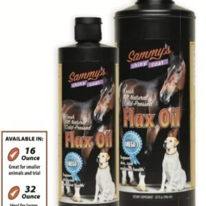 Sammy’s™ Shiny Coat Flaxseed Oil for Pets, Pure Flax Oil for Animals, Omega-3 Fatty Acids for Dogs, Flaxseed Oil Liquid Supplement for Skin and Coat, Flaxseed for Dogs, Cats, Other Pets - 16 oz