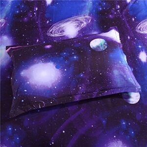 Suncloris,3D Shining Blue Galaxy Star Queen Size 4pc Bedding Sets1 * Duvet Cover 1 * Flat Sheet 2 * Pillowcase (no Comforter Inside) (Queen, Flat Sheet)