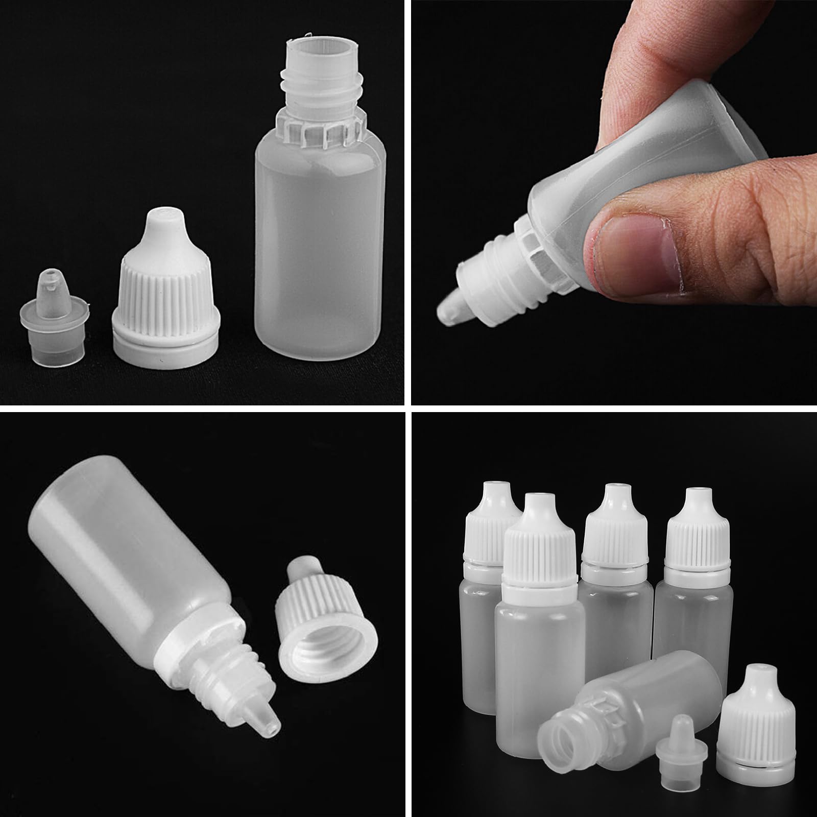 Eldwivz Plastic Eye Dropper Bottle: 50 pcs 10 ml Empty Small Squeeze Bottles For Oil Ear Paint Liquid