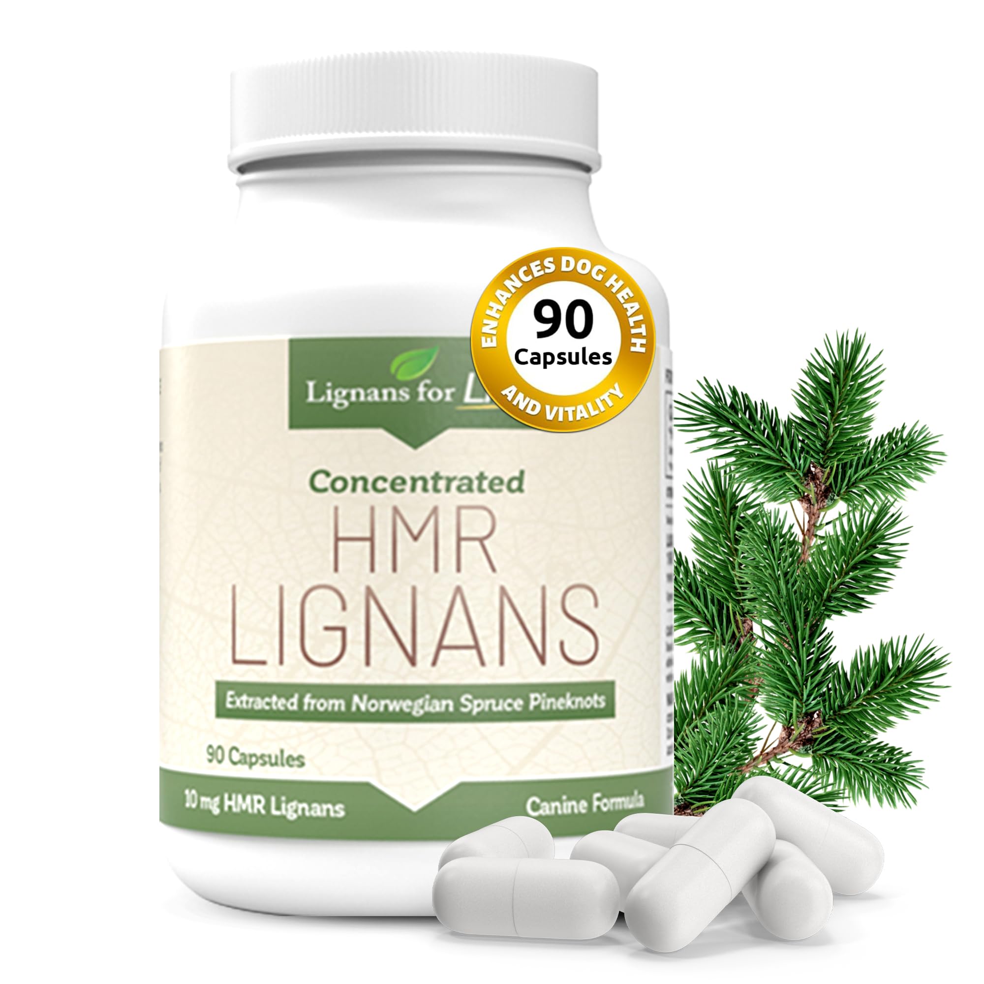 Lignans For Life HMR LIGNANS 10mg Capsules - Perfect for Small Dog Breeds - Dog Vitamin for Healthy Pet | Natural Dog Multivitamin | Dog Wellness Supplement | Pet Vitamin | Dog Nutritional Supplement