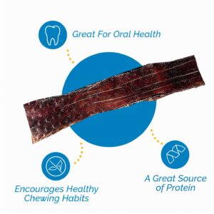 123 Treats - Esophagus Dog Treats - Large Gullet Sticks for Dogs (12 Inches - 20 Count) 100% Natural Beef Jerky for Medium to Large Dogs