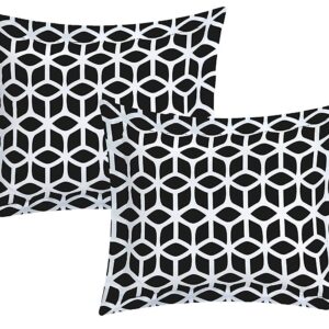 Chic Home Black Reversible Bed in a Bag Duvet Cover Set, King Size (3 Piece), Elizabeth - Geometric Diamond Print Design Microfiber Bedding with Zipper Closure - Duvet & Pillow Shams