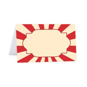 andaz press carnival circus birthday, table tent printable place cards, 20-pack seat placement cards blank place cards for table settings name cards for baby shower, school graduation food cards