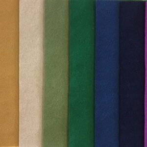 100% Wool Craft Felt - 14 Sheet Package - from National NonWovens Co.