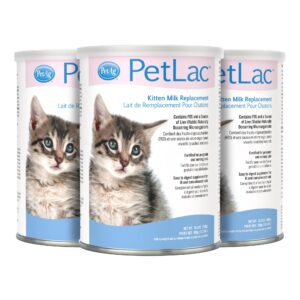 pet-ag petlac powder for kittens - 10.5 oz, pack of 3 - kitten milk replacement powder for kittens newborn to six weeks old - easy to digest