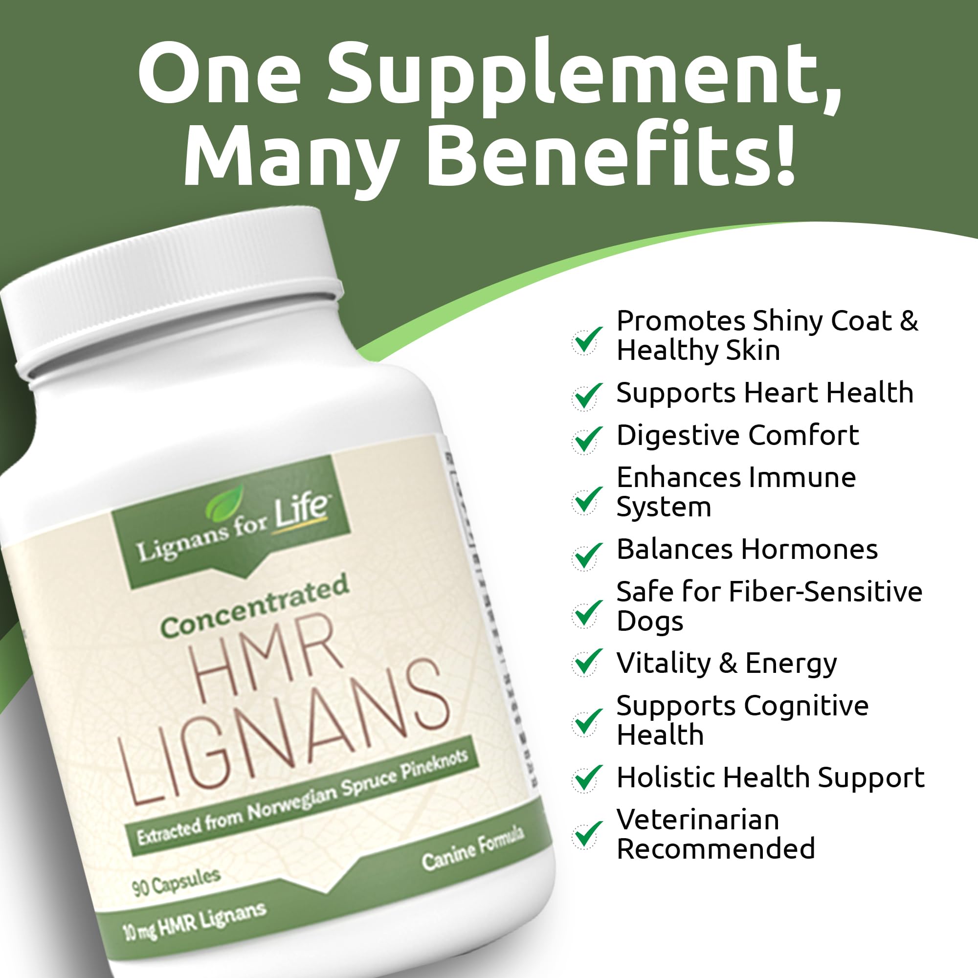 Lignans For Life HMR LIGNANS 10mg Capsules - Perfect for Small Dog Breeds - Dog Vitamin for Healthy Pet | Natural Dog Multivitamin | Dog Wellness Supplement | Pet Vitamin | Dog Nutritional Supplement