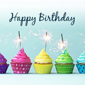 CEO Cards - Birthday Greeting Cards (Cupcake Sparklers), 5x7 Inches, 25 Cards & 26 White Envelopes (B1605)