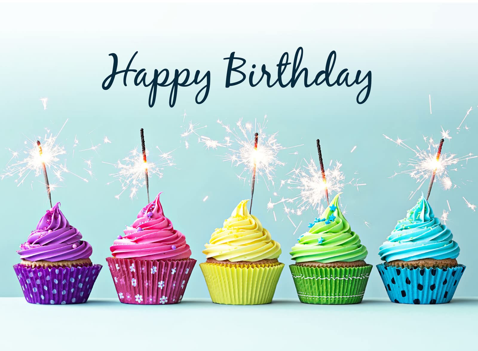 CEO Cards - Birthday Greeting Cards (Cupcake Sparklers), 5x7 Inches, 25 Cards & 26 White Envelopes (B1605)