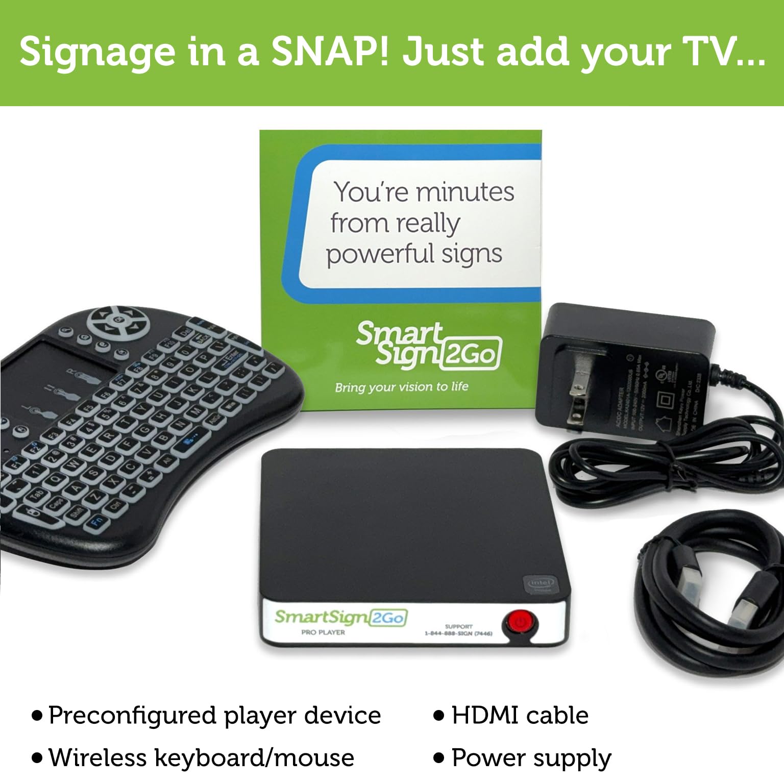 SmartSign2go Pro 4K UltraHD Digital Signage Media Player with Easy-to-Use Cloud-Based Software (2-Week Free Software Trial)