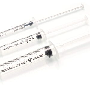 Dispense All - The 9 Pack - 10ml 3ml 1ml Syringes with 14G & 18G Blunt Tipped Dispensing Needles and Syringe Caps, Luer Lock | Repair Refill Mix Measure Transfer Ink Juice Oil Wood Glue Adhesive Epoxy