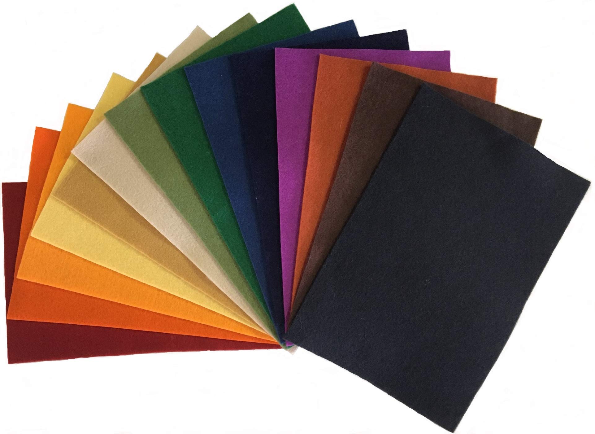 100% Wool Craft Felt - 14 Sheet Package - from National NonWovens Co.