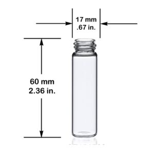 MagnaKoys® 2 Dram 1/4 oz Clear Glass Vials w/Straight Black Bulb Eye Glass Droppers for Essential Oils & Liquids (Pack of 2)