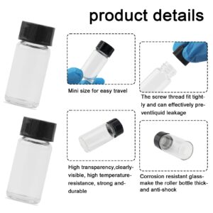 jiuwu 10 Pack Glass Vials，5 Ml Glass Vials with Screw Caps,Small Vials for Essential Oil,1/6 Oz Clear Bottles with Lids,Sample Glass Bottek for Perfume