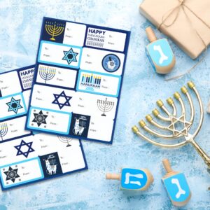 Iconikal Self-Adhesive Gift Tag Labels, Hanukkah, 100-Count