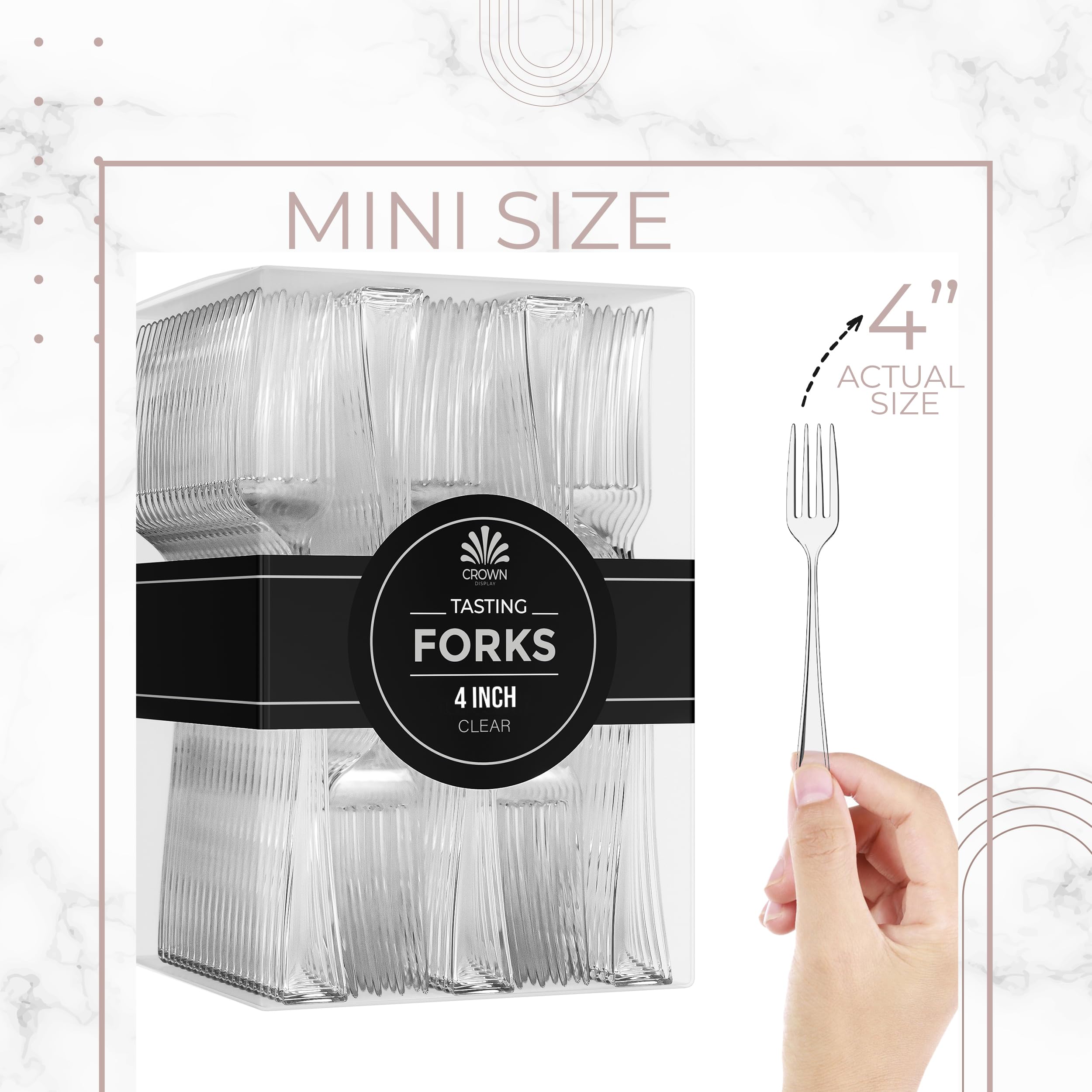 Exquisite Clear Plastic Mini Forks 100 CT Tasting Forks Disposable Mini Tasting Forks Mini Plastic Appetizer Forks I Mini Fruit Fork I Tiny Utensils I Cake Fork I Mini Serving Forks…