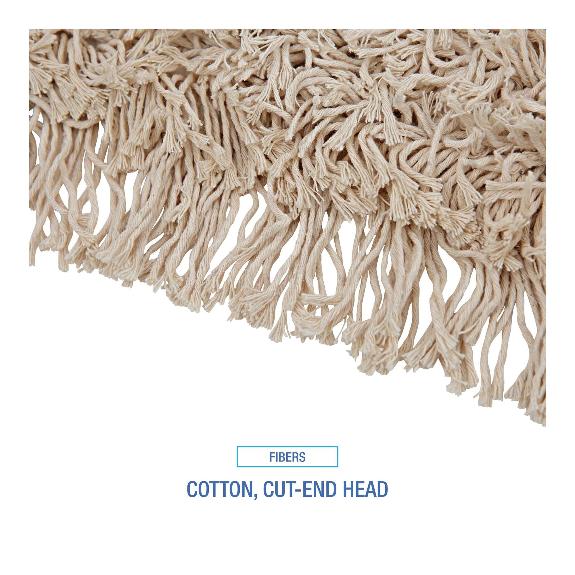 Boardwalk BWKM365C 36 in. x 5 in. Cotton Head 60 in. Wood Handle Cotton Dry Mopping Kit - Natural (1-Kit)