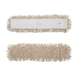 Boardwalk BWKM365C 36 in. x 5 in. Cotton Head 60 in. Wood Handle Cotton Dry Mopping Kit - Natural (1-Kit)