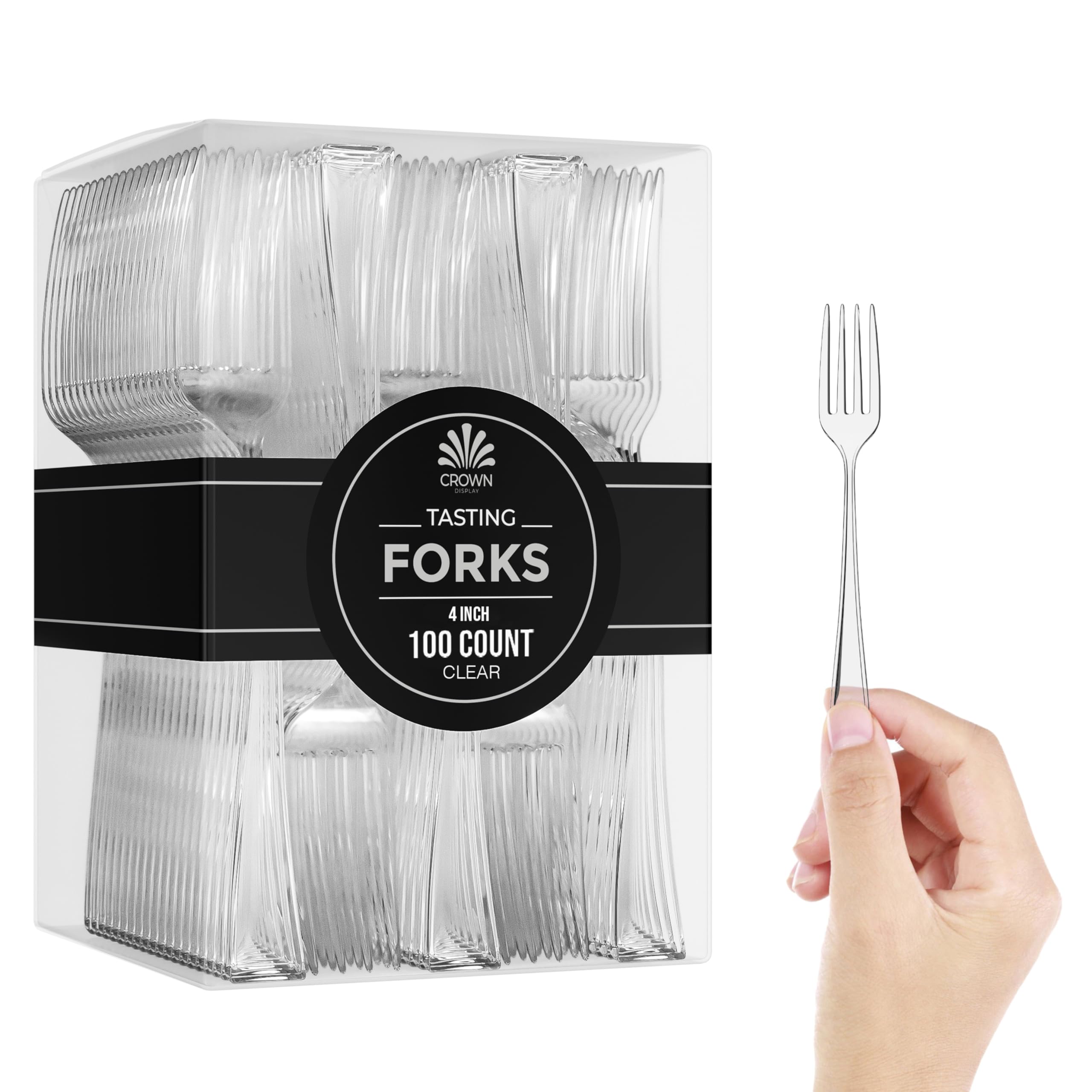 Exquisite Clear Plastic Mini Forks 100 CT Tasting Forks Disposable Mini Tasting Forks Mini Plastic Appetizer Forks I Mini Fruit Fork I Tiny Utensils I Cake Fork I Mini Serving Forks…