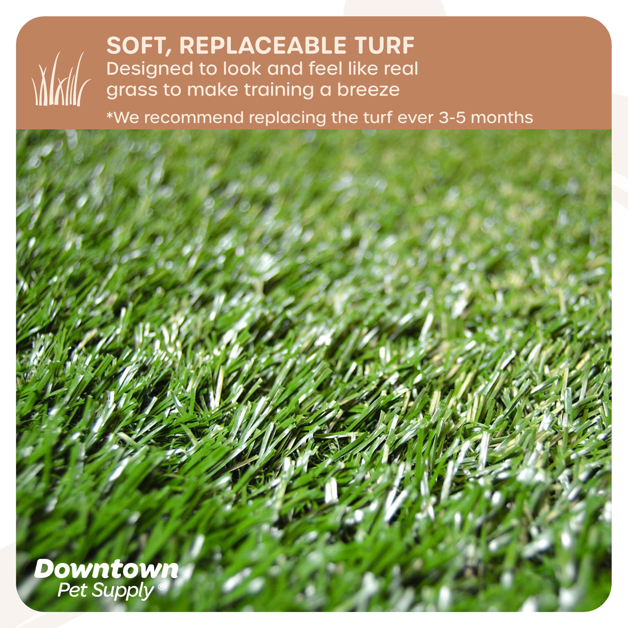 Downtown Pet Supply Dog Grass Pad with Tray, 20 x 30 - Outdoor and Indoor Potty System for Dogs with Replaceable Synthetic Grass Pee Turf - Portable and Waterproof Turf Dog Potty