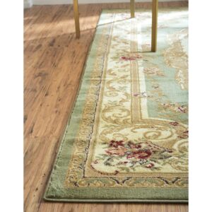 Unique Loom Versailles Collection Traditional Classic Floral Motif Area Rug (4 ft x 6 ft Rectangular, Brown/ Ivory)