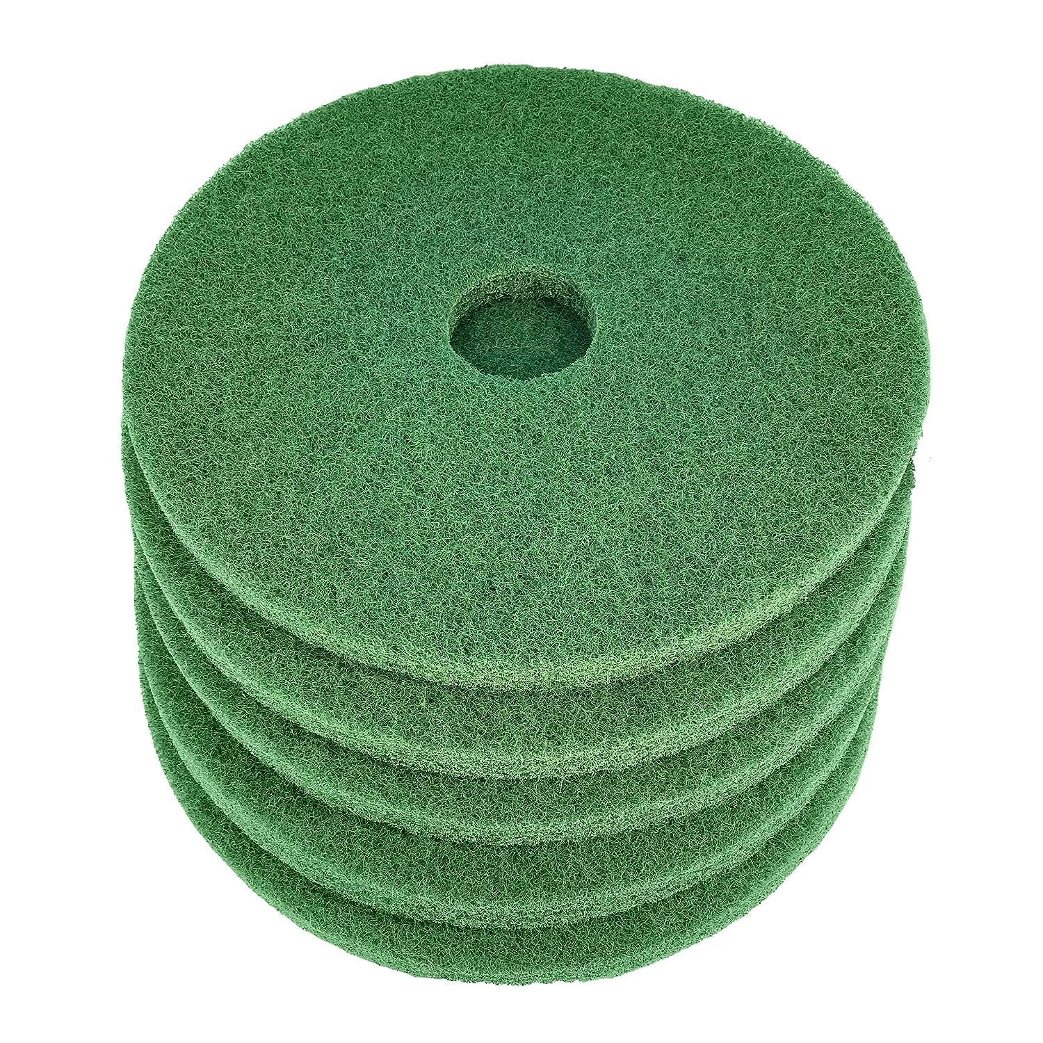 Virginia Abrasives 416-50165 Floor Maintenance Pads, Heavy-Duty Cleaning and Stripping Pads for Floor Machines. Non-Woven, Thick Scrubbing Pads for Replacement. Ensure Clean Floors! 5 Pack 16" Green