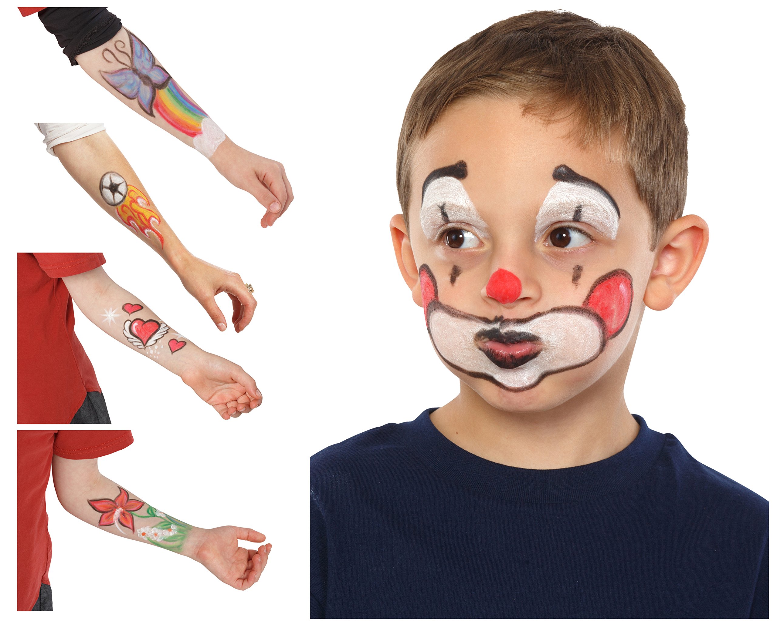 Dress Up America Face Paint Kit - Face And Body Paint Crayons - 6 Piece Set Halloween Makeup for Kids and Adults