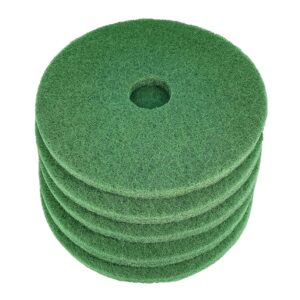 Virginia Abrasives 416-50165 Floor Maintenance Pads, Heavy-Duty Cleaning and Stripping Pads for Floor Machines. Non-Woven, Thick Scrubbing Pads for Replacement. Ensure Clean Floors! 5 Pack 16" Green