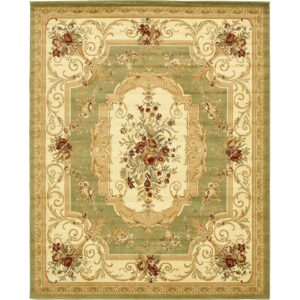 Unique Loom Versailles Collection Traditional Classic Floral Motif Area Rug (4 ft x 6 ft Rectangular, Brown/ Ivory)