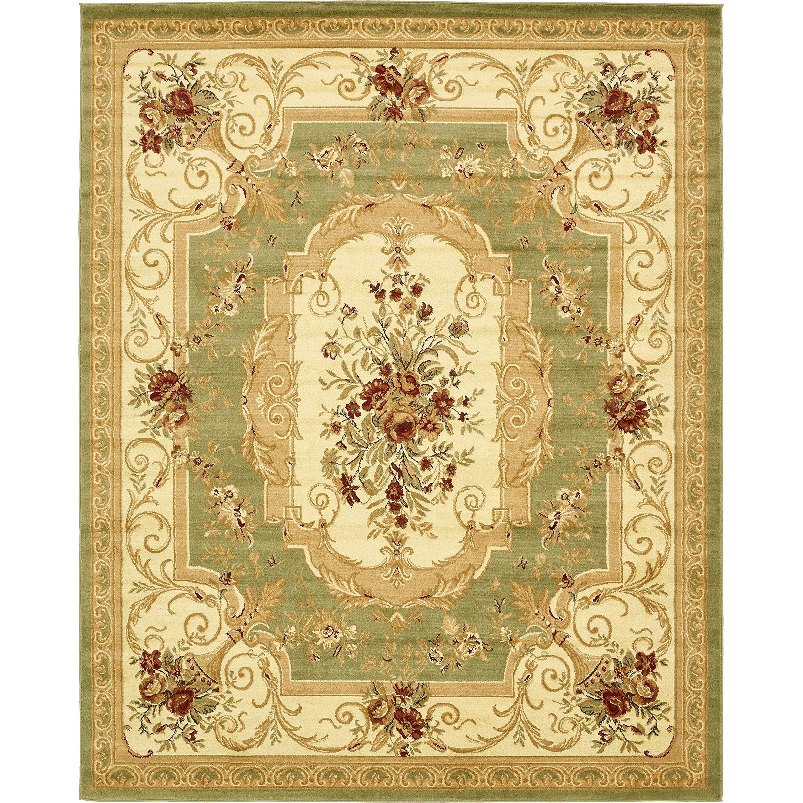 Unique Loom Versailles Collection Traditional Classic Floral Motif Area Rug (4 ft x 6 ft Rectangular, Brown/ Ivory)