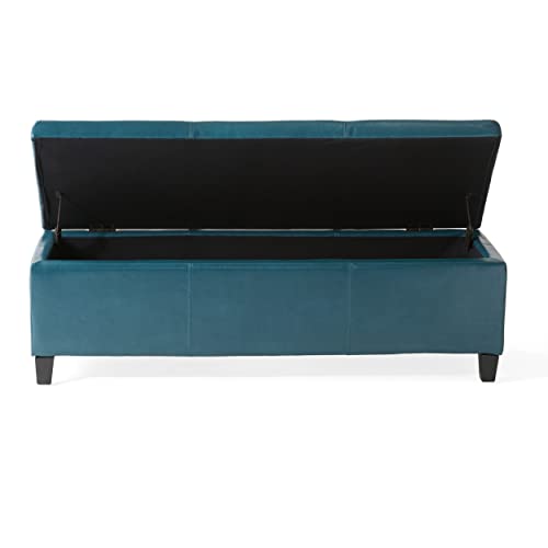 Christopher Knight Home Glouster PU Storage Ottoman, Teal 17. 50D x 51. 25W x 16. 25H