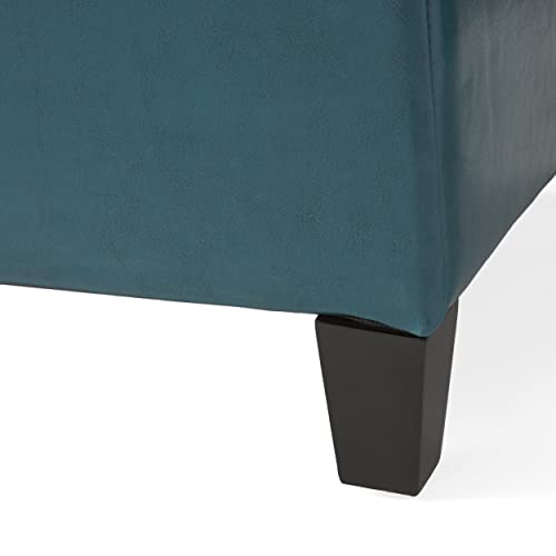 Christopher Knight Home Glouster PU Storage Ottoman, Teal 17. 50D x 51. 25W x 16. 25H