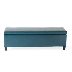 Christopher Knight Home Glouster PU Storage Ottoman, Teal 17. 50D x 51. 25W x 16. 25H