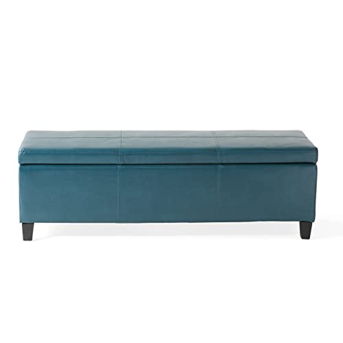 Christopher Knight Home Glouster PU Storage Ottoman, Teal 17. 50D x 51. 25W x 16. 25H