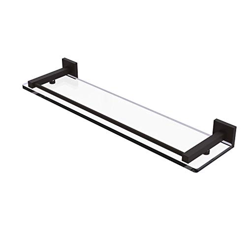 Allied Brass MT-1-22-GAL Montero Collection 22 Inch Gallery Rail Glass Shelf, Oil Rubbed Bronze