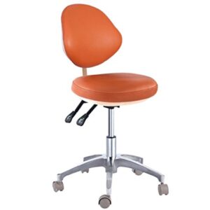 Deluxe Dental Mobile Chair Doctor's Stool Micro Fiber Leather with Backrest