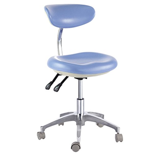 Deluxe Dental Mobile Chair Surgical Doctor's Stool with Backrest PU Leather 6001