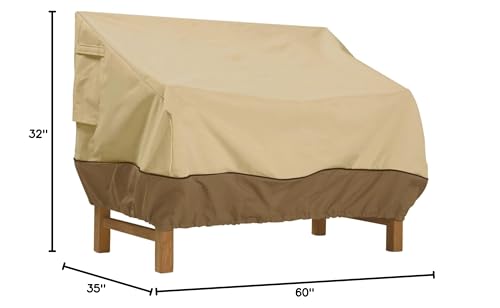 Classic Accessories Veranda Loveseat Cover For Hampton Bay Spring Haven Wicker Patio Loveseats, Patio Bench Cover