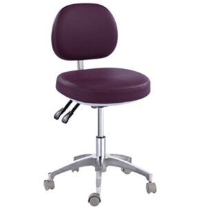 APHRODITE Dental Deluxe Mobile Chair Doctor's Stool With Backrest Micro Fiber Leather from Purple-Violet