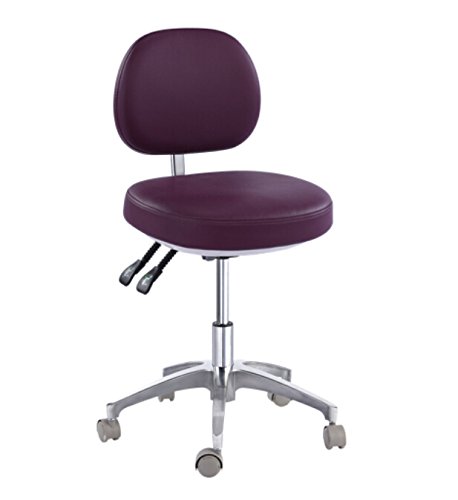 APHRODITE Dental Deluxe Mobile Chair Doctor's Stool With Backrest Micro Fiber Leather from Purple-Violet