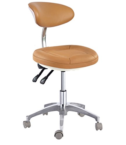 Deluxe Dental Mobile Chair Doctor's Stool with Backrest Micro Fiber Leather 6001